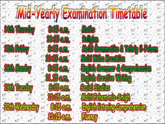 Feb timetable